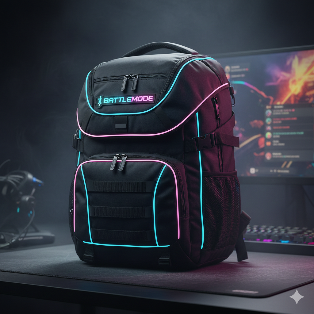 BattleMode Gamer Backpack with laptop compartment by MG Gabru Esports
