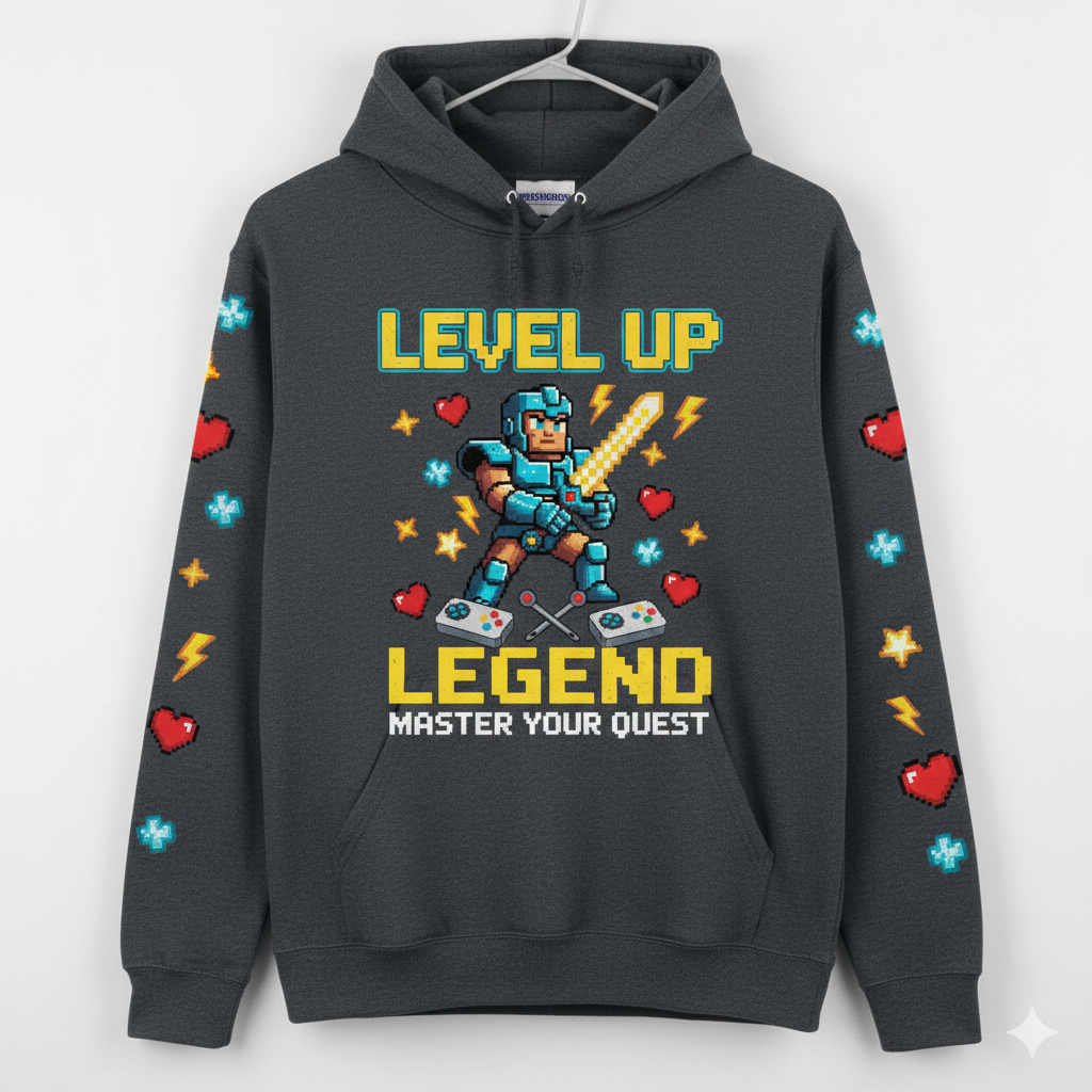 Level Up Legend Gaming Hoodie by MG Gabru Esports